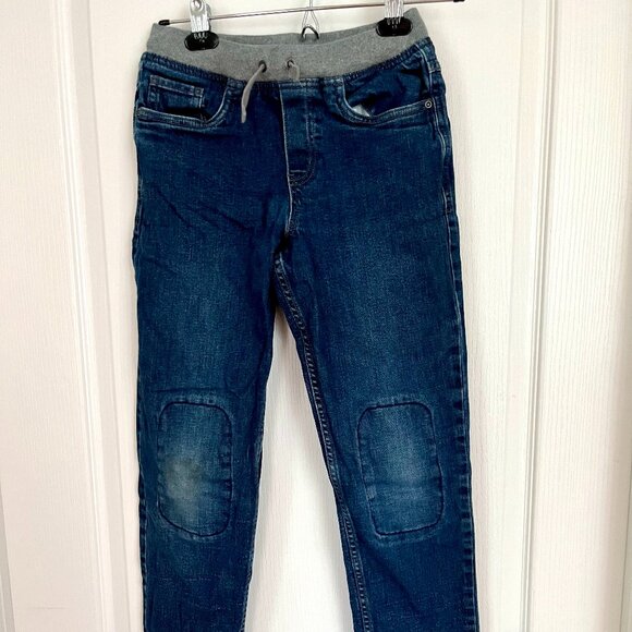 Hanna Andersson Slim Fit Pull-on Waist Jeans Reinforced Knees Boys Size 12 - Picture 1 of 10